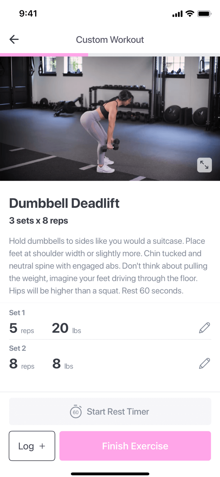 Built-in Weight and Rep Tracking